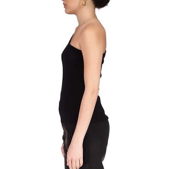 Sanctuary Ribbed Mock Neck Cut Out Shoulder Sweater pullover  Black XS - Picture 6 of 10